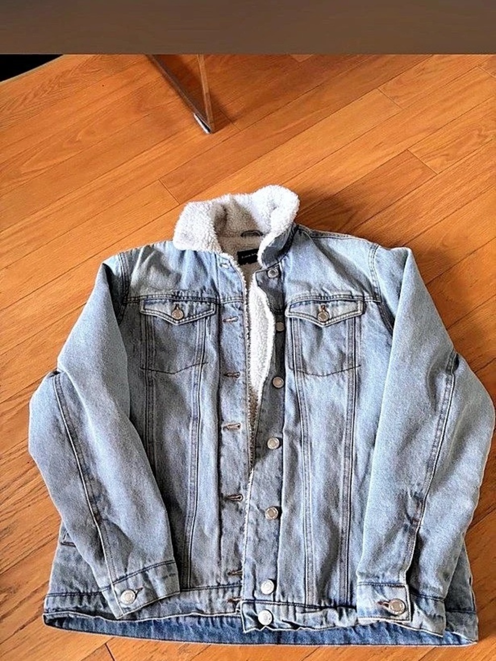 Frank And Oak Sherpa-Lined Denim Jacket Size Large